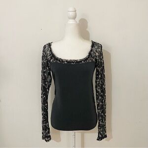 free people josie ruffle top in black